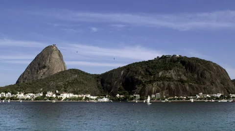 Sugar Loaf mountain and cable cars Stock Footage 60111040