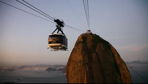 Sugar Loaf Mountain sunset cable car Rio de Janeiro Brazil FULL HD 1080P Stockbeeldmateriaal 7753841