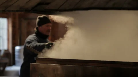 Sugar Maker in Steam Stock Footage 5502617