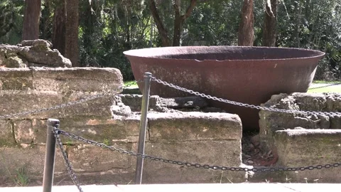 Sugar mill #4 back view of steel pots. Stock Footage 220373319