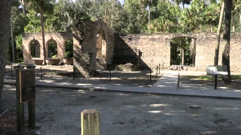 Sugar mill ruins #10 front view from the right side presptive. Stock Footage 220372557