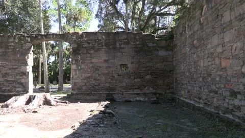 Sugar mill ruins #2  back side ,right half of ruins. Stock Footage 220373641