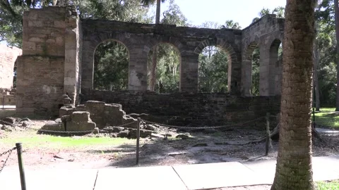 Sugar mill ruins #5 left rear side with arches. Stock Footage 220372935