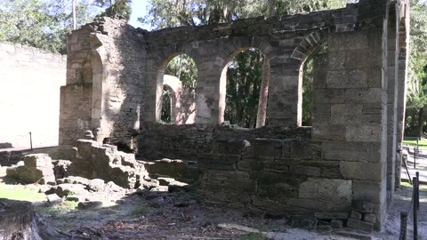 Sugar mill ruins #7 left rear side from right angle perspective. Stock Footage 220373325
