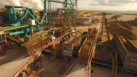 Sugar mill sugarcane processor Stock Footage 133522598