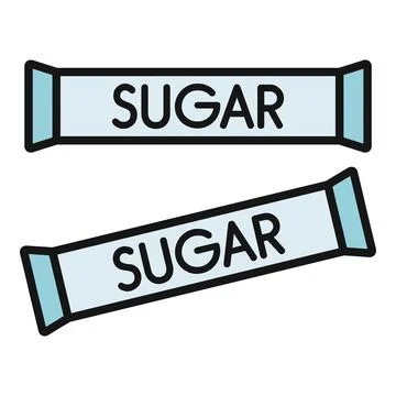 Sugar packets for coffee tea sweetener portion Stock Illustration