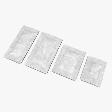 Sugar Packets White Set 3D Model