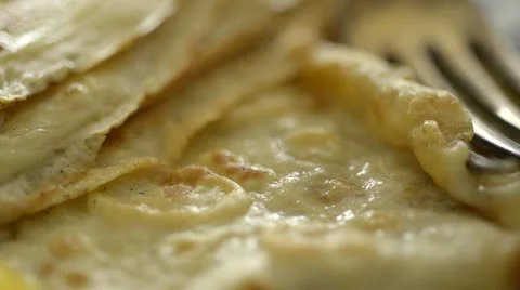 Sugar on pancake Stock Footage 12601435