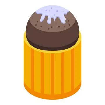 Sugar panettone icon isometric vector. Sweet bread Stock Illustration