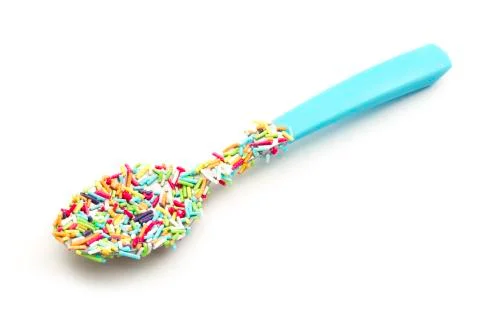 Sugar pearl spoon Stock Photos