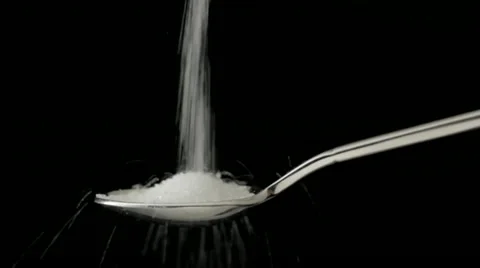 Sugar pouring onto spoon Видео 10815353