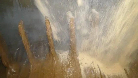Sugar production in the food processing plant, slow motion Stock Footage 210873008