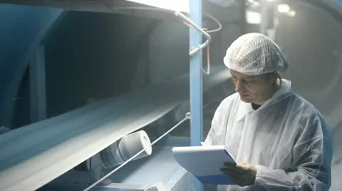 Sugar on the production line in a Factory Stock Footage