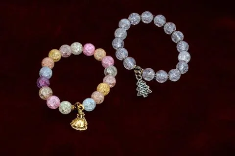 Sugar quartz bracelets Stock Photos