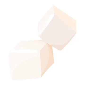 Sugar refined cubes square shape, sweet glucose formation in cartoon style Stock Illustration