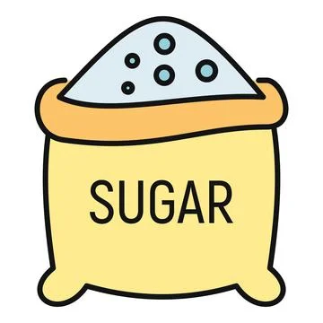 Sugar sack icon showing a common baking and food ingredient Stock Illustration