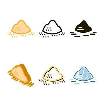 Sugar sand heap icon vector outline range Stock Illustration