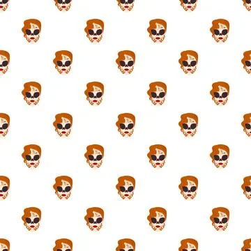 Sugar skull catrina pattern for day of the dead 스톡 일러스트