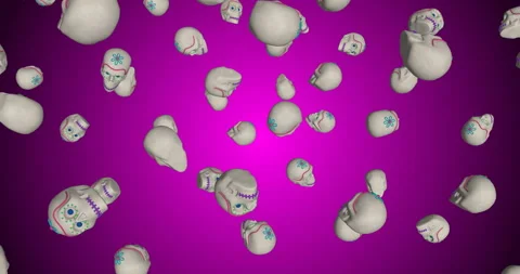 Sugar Skulls falling slow motion Stock Footage 251845961