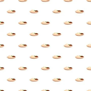 Sugar, spice, and leaf ingredients repeating pattern Stock Illustration
