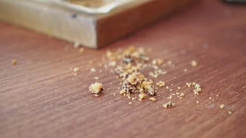 Sugar spills on a wooden table Stock Footage 340941453