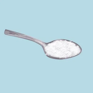 Sugar spoon. Vector illustration object isolated. White powder Stock Illustration