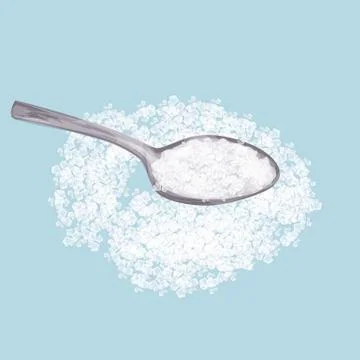 Sugar spoon. Vector illustration object isolated. White powder Stock Illustration