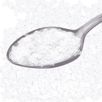 Sugar spoon. Vector illustration object isolated. White powder Stock Illustration