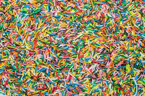 Sugar sprinkle dots, decoration for cake and bekery, a lot of sprinkles as a  Stock Photos