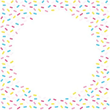 Sugar sprinkles frame banner Stock Illustration