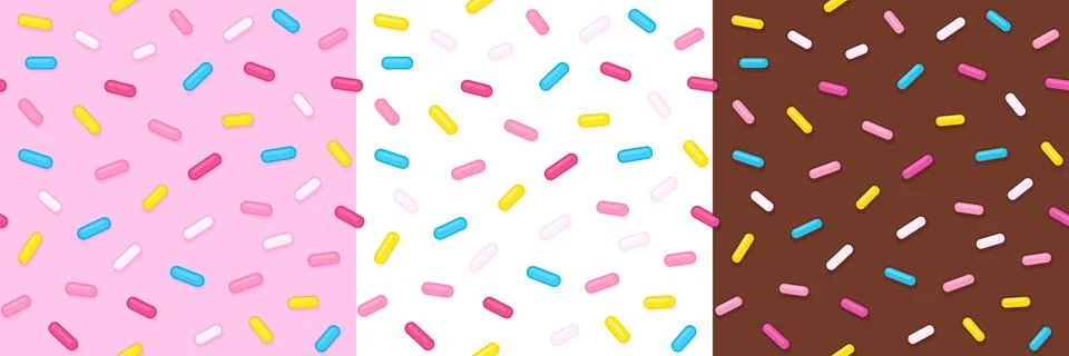 Sugar sprinkles pattern set Stock Illustration