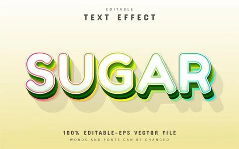 Sugar text, editable 3d text effect Stock Illustration