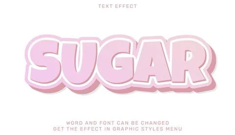 Sugar text effect template in 3d design Stock Illustration