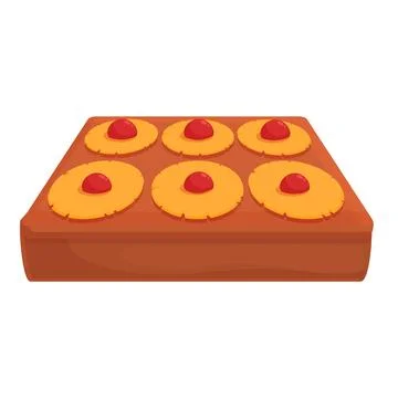 Sugar upside-down cake icon cartoon vector. View tasty Stock Illustration