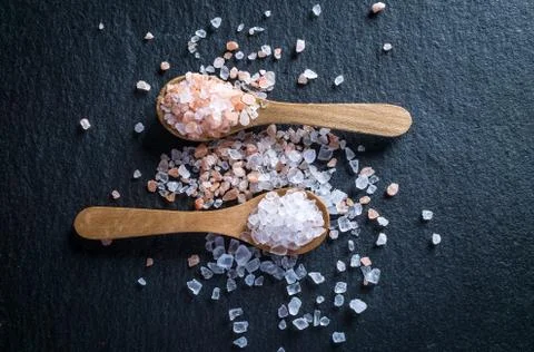 Sugar variation set on dark stone background Stock Photos