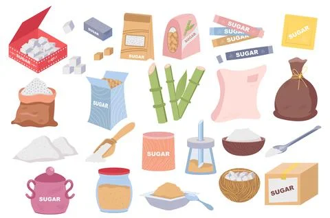Sugar Vector Set Illustrazione stock