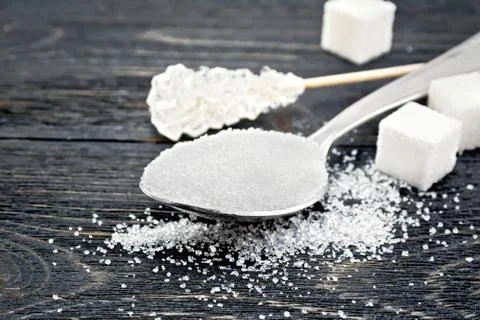 Sugar white different on board Stock Photos