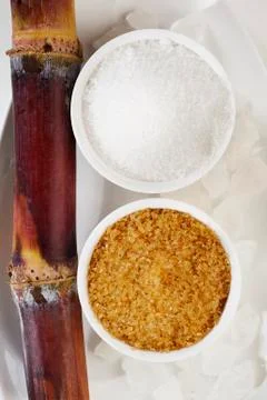 Sugar on white Stock Photos