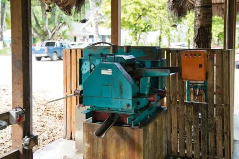 Sugarcan machine at rum distillery Stock Photos