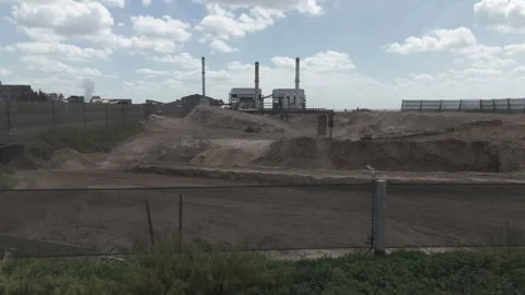 Sugarcane Factory And Cloudscape. Drone View Stock Footage 322024059