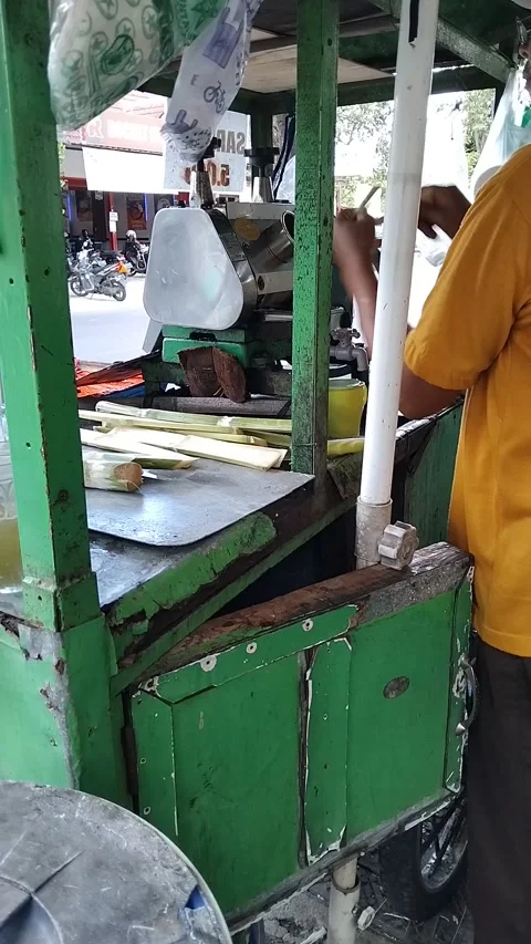 Sugarcane Juice Seller Stock Footage 342103956