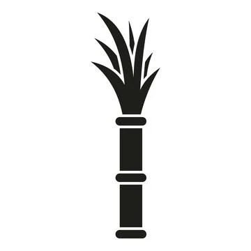 Sugarcane stalk icon representing sugar production Illustrazione stock