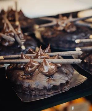 Sugared donuts and other typical sweets of the Christmas season Stock Photos