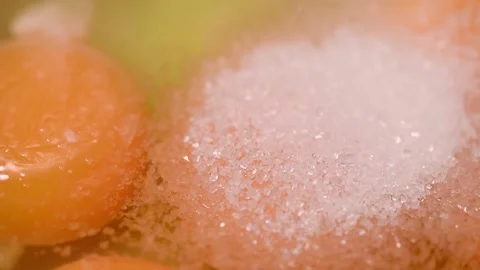 Sugaring eggs for preparing delicious cream close-up Video stock 148793311