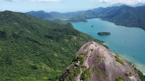 Sugarloaf Peak Overlooking Saco do Mamanguá, Paraty, Rio de Janeiro, Brazil Stock Footage 337598054