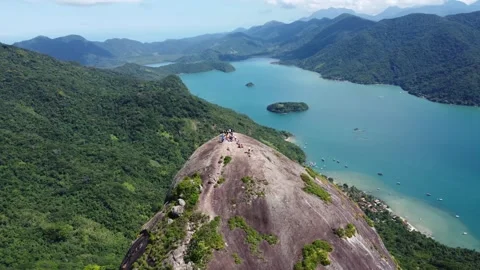 Sugarloaf Peak Overlooking Saco do Mamanguá, Paraty, Rio de Janeiro, Brazil Stock Footage 337598114