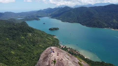 Sugarloaf Peak Overlooking Saco do Mamanguá, Paraty, Rio de Janeiro, Brazil Stock Footage 337598204