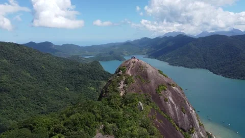 Sugarloaf Peak Overlooking Saco do Mamanguá, Paraty, Rio de Janeiro, Brazil Stock Footage 337598266