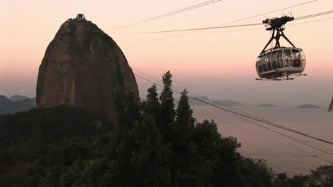 Sugarloaf at sunset - September 9th, 2010 - Rio de Janeiro, Brazil Stock Footage 314850257
