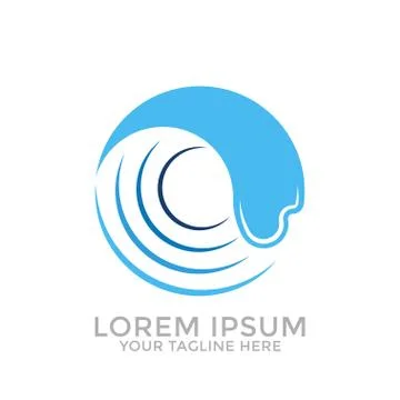 Sugfing logo template on a white background. Sea surf emblem. Stock Illustration